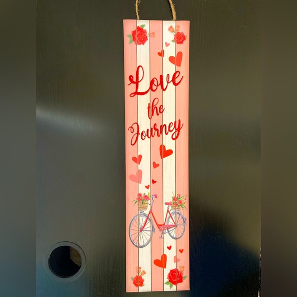 COPY - EMBELLISHED VERTICAL GLITTERED “LOVE THE JOURNEY” WALL DECOR LARGE SIGN - Picture 1 of 6